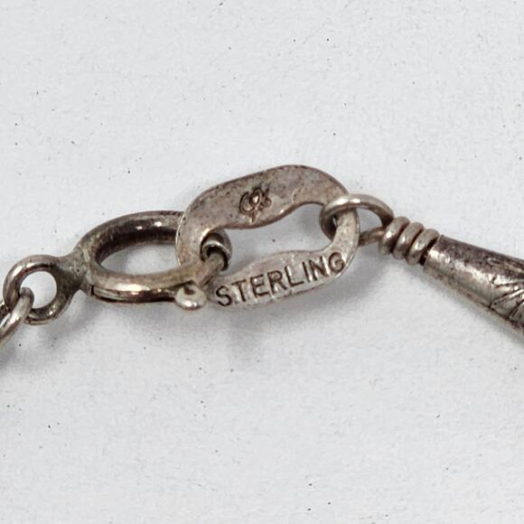 Sterling Silver Tube Beaded Native American Bracelet - Picture 2 of 7